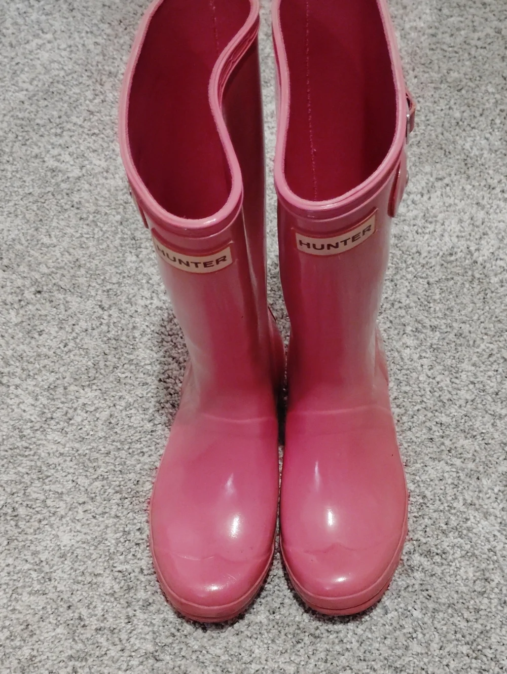Hunter Kids Pink Gloss Waterproof Rain Boots